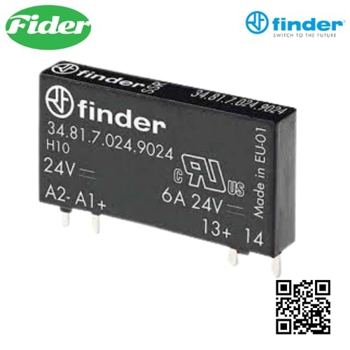 Finder 34.81.7.024.9024 Ultra İnce Solid Röle SSR 6A 24VDC