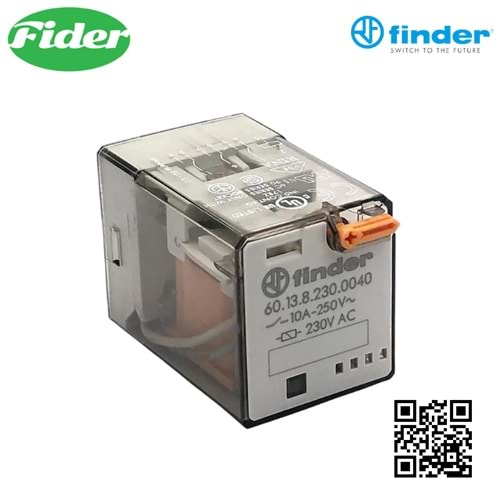 Finder 60.13.8.230.0040 3C0 Kontaklı 10A 230VAC Finder Röle